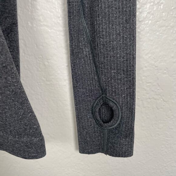 Lululemon Swiftly Tech Long Sleeve Crew Shirt Heathered Black Gray Hip Length 2 - Picture 11 of 16